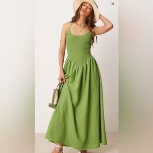 ASOS DESIGN scoop neck crinkle maxi dress with cross back